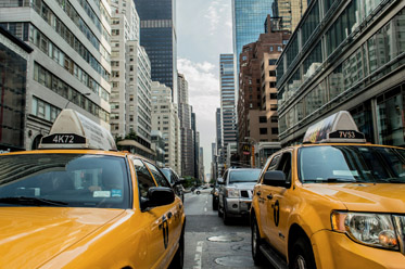 Gelbe Taxis in den Straßen von New York